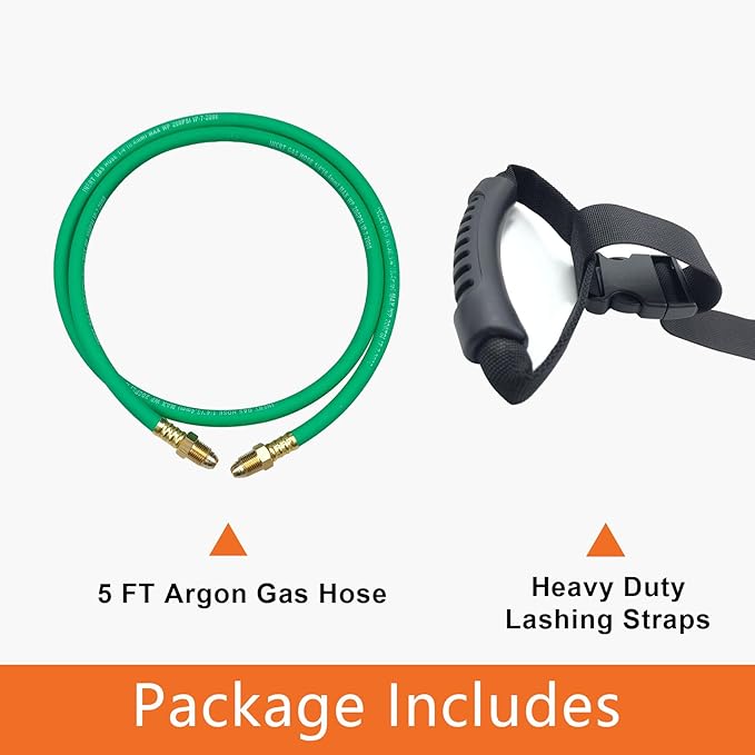 5FT Argon Gas Hose, Inert Gas Welding Hoses for MIG/TIG Welding Regulator，Argon/CO2 Flowmeter Regulator Hose, 5/8" UNF-18RH, NPT Fittings, Welding Accessories for MIG/TIG Welder