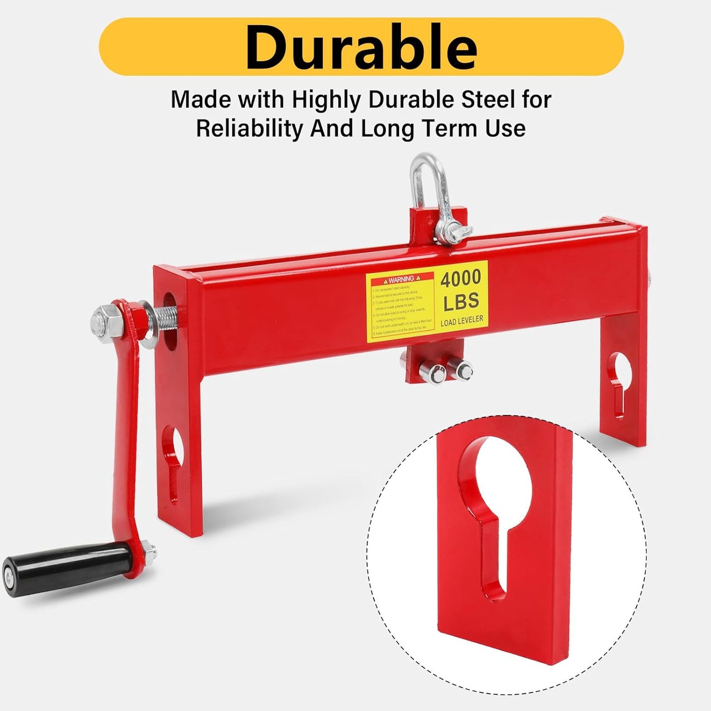 4000lbs 2 Ton Load Lever Engine Hoist Crane Cherry Picker Lift Tool Heavy Duty, Red (Load Leveler)
