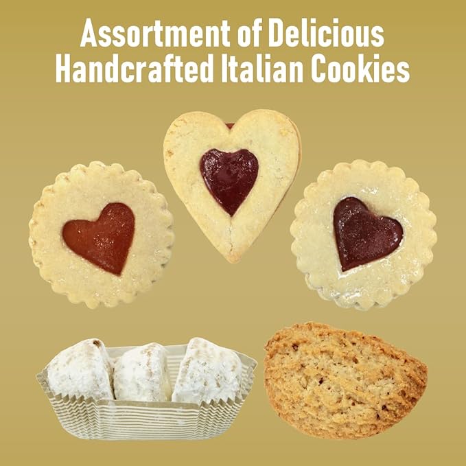 Assorted Italian Cookies Gift Box 2lb - Individually Wrapped Traditional Gourmet Cookies - Premium Cookie Basket for Holidays, Birthdays, Thank You & Celebrations