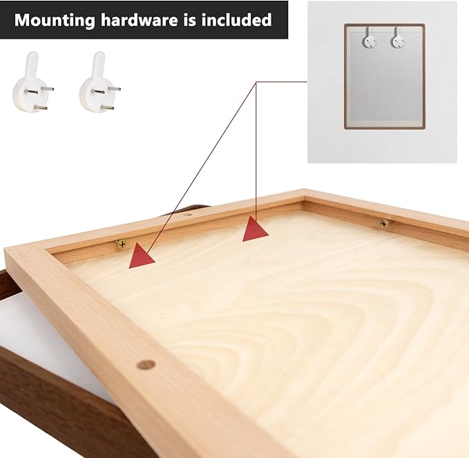 Natural Wood Photo Frames Inspired Tabletop Picture Frame with Mat, Vertical or Horizontal Display (Walnut, 12x16 matted to 8.5x11)