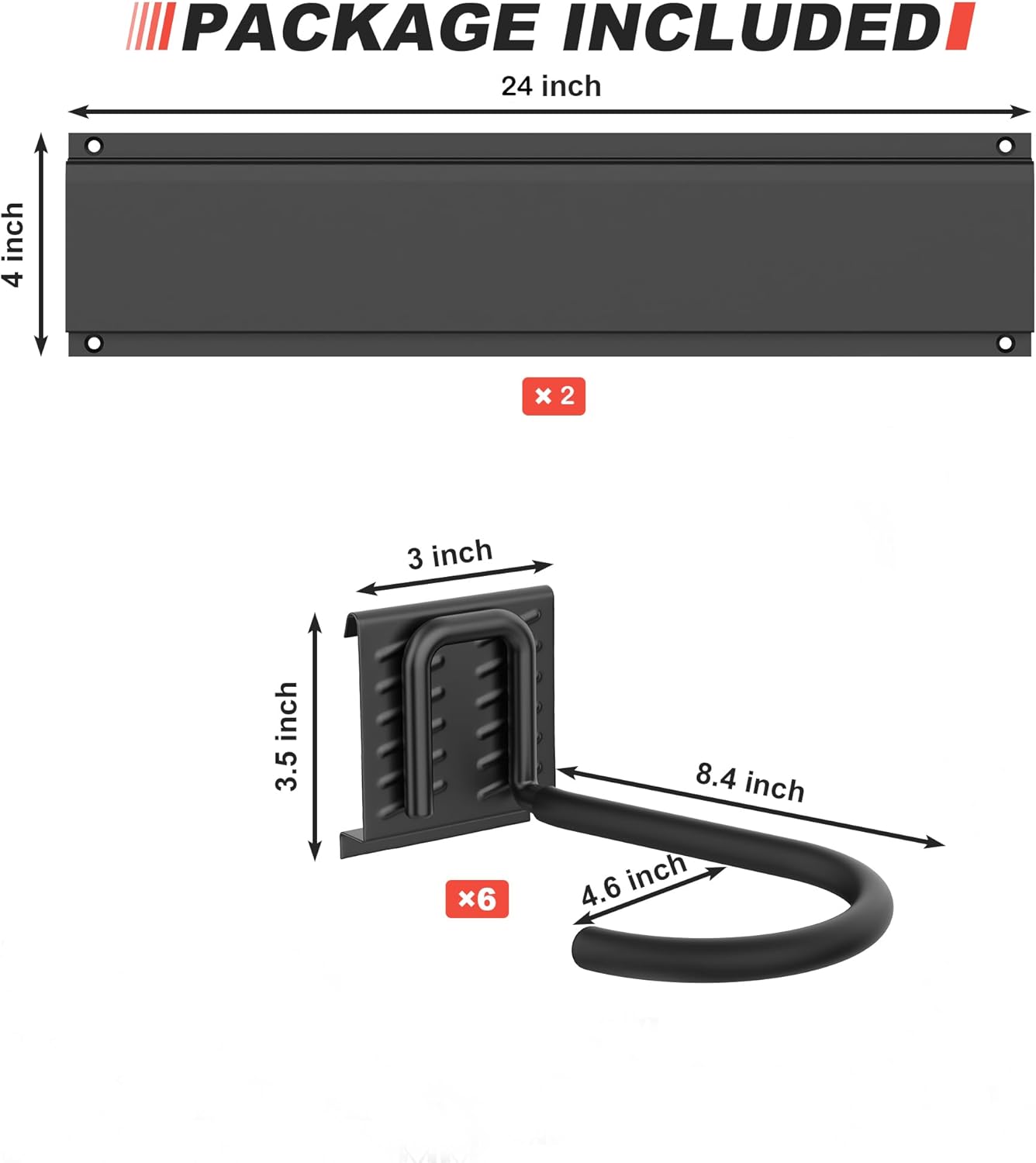 Ultrawall Stainless Steel Bike Storage Rack,6 Bike Storage Hanger Wall Mount for Home & Garage Holds Up to 300lbs, Black