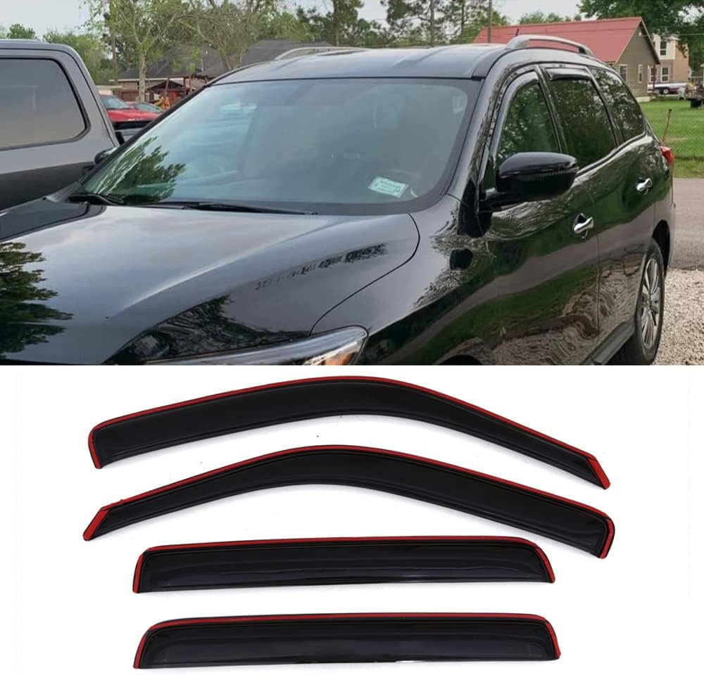 Original Side Rain Guards, 4pcs in-Channel Nice Wind Deflector Set, Window Visors Compatible with 2013-2019 Nissan Pathfinder 194479