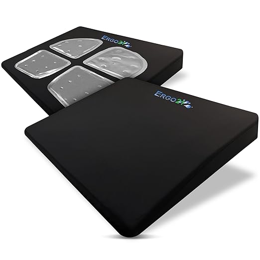 LiquiCell Sports Cushion - 2 Inch Thick Seat Pad for Tailbone, Hip & Lower Back Pain Relief - Ergonomic Comfort for Car, Office, Stadium & Wheelchairs- Better Than Gel, Foam or Air