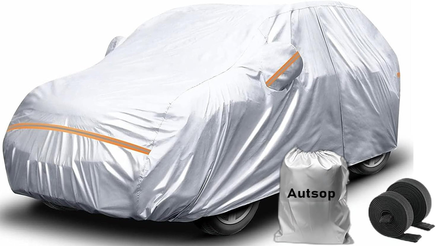 Autsop SUV Car Cover Waterproof All Weather,12-Layer Car Covers for Automobiles Outdoor Heavy Duty Full Exterior Covers for SUV(188-192 Inch)