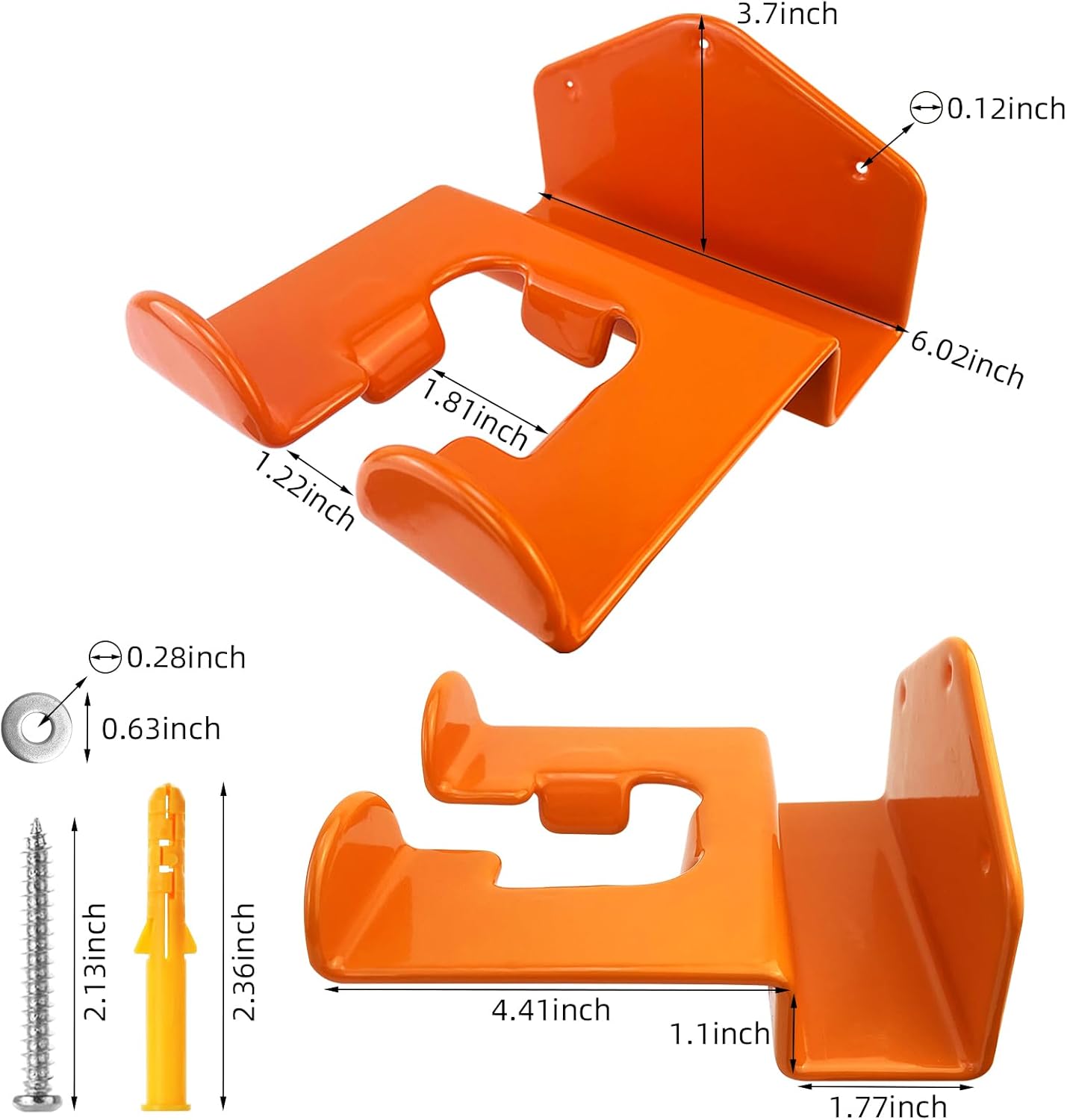 Weedeater Hanger, 4 Pack Weed Eater Hanger for Wall, Heavy Duty Weed Wacker Hooks for Garage, Garage Organization Storage Shed Organizer Mounted Trimmer Rack