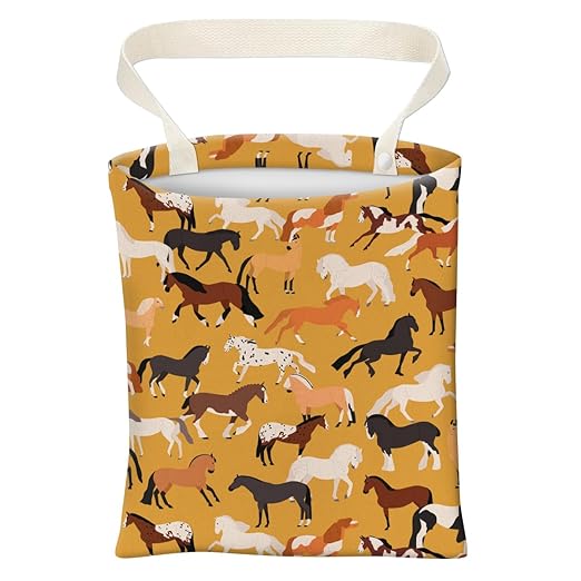 Car Trash Can, Cute Car Trash Bag, Hanging Car Organizer and Storage Bag, Trash Bin for Car Accessories, Vehicle, Travelling, Camping Cute Horse Pattern