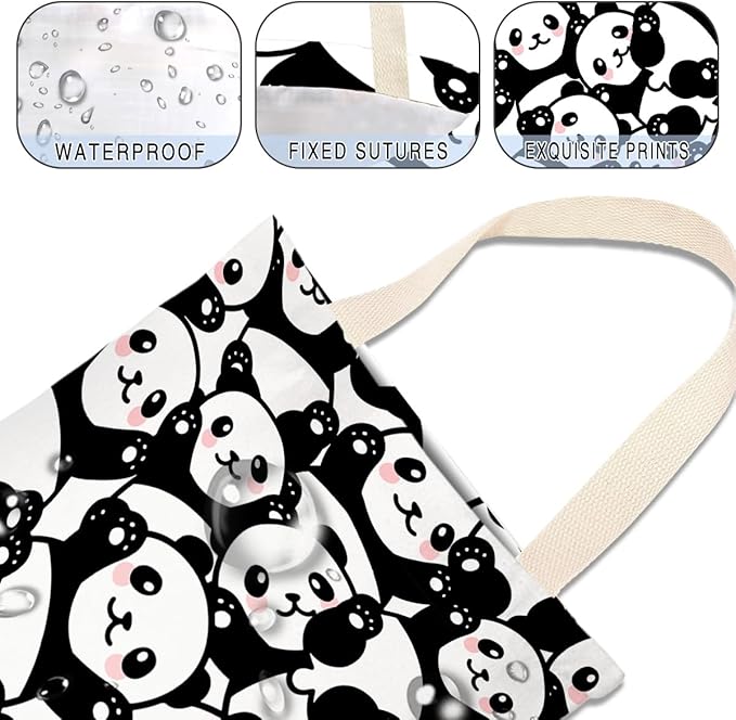 Car Trash Bag Hanging No Snap Small Garbage Bag for Car Back Seat Cute Printed One-handed Strap Trash Bags Car Accessories-Panda Car Trash Bags