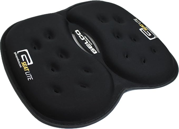 GSeat Lite Travel Gel and Foam Cushion - for Back Pain, Sciatica, Pressure Relief, and Tailbone Discomfort - Promotes Healthy Posture - Ergonomic Comfort - for Car, Commute, Airplane and Travel