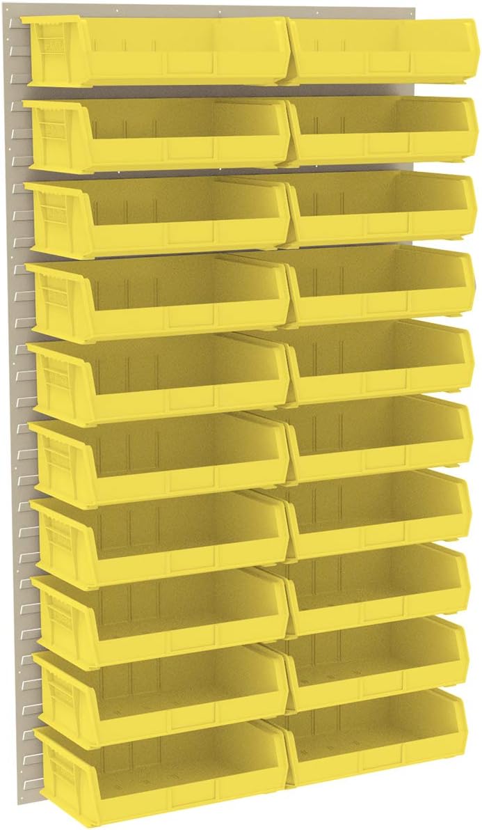 Akro-Mils 30161 Heavy Duty Wall Mount Garage Storage Steel Louvered Panel | Wall Storage Bin Hanging Organizer System for AkroBins, 36-Inch W x 61-Inch H, Beige, Single