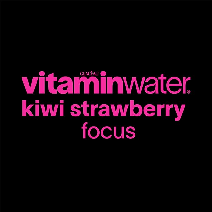 vitaminwater Focus Kiwi Strawberry Nutrient Enhanced Flavored Water Beverage, 20 fl oz Bottles, 12 Pack