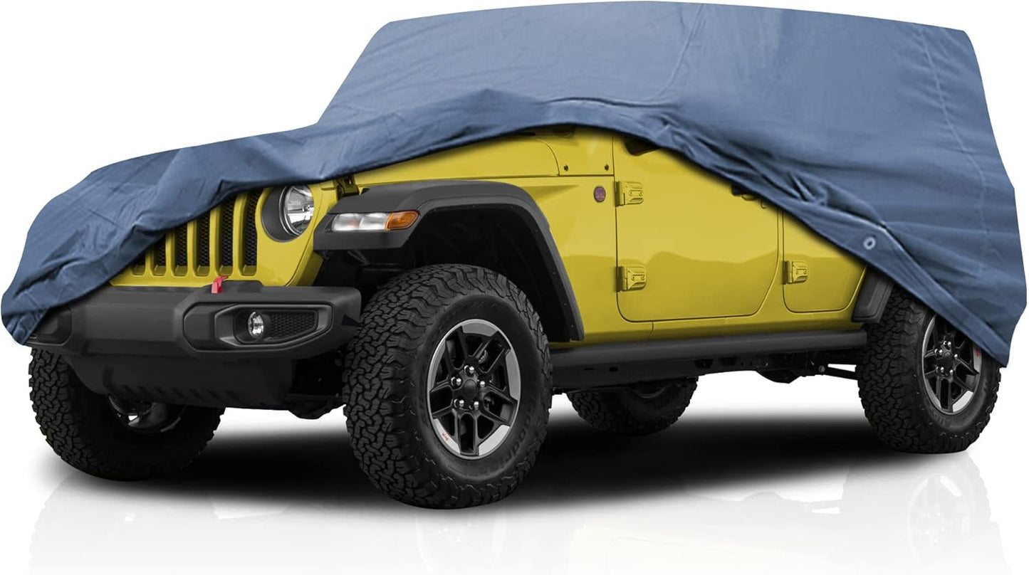USCarCover Supreme Car Cover for Jeep Wrangler 2004-2025 SUV 2-Door Upgraded Fabric All Weather Protection, Breathable Pollution, Dust, Sun, Snow, Rain