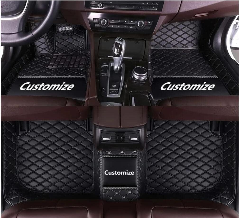 Custom All-Weather Protection Leather Car Floor Mats for Cars Sedan SUV Sports Car Waterproof Floor Mat (Black)