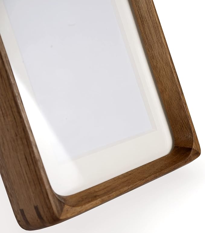 Natural Wood Photo Frames Inspired Tabletop Picture Frame with Mat, Vertical or Horizontal Display (Walnut, 4x6 matted to 3x5)