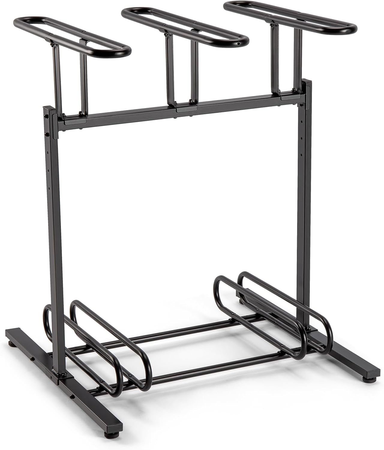 CXWXC 3/5 Bikes Stand Rack - Bike Storage Parking Racks Indoor/Outdoor - Bicycle Stand Garage for Parking Mountain Road Hybrid Bike, Fits Wheels up to 2.4" (3 Adult + 2 Kids Bikes)