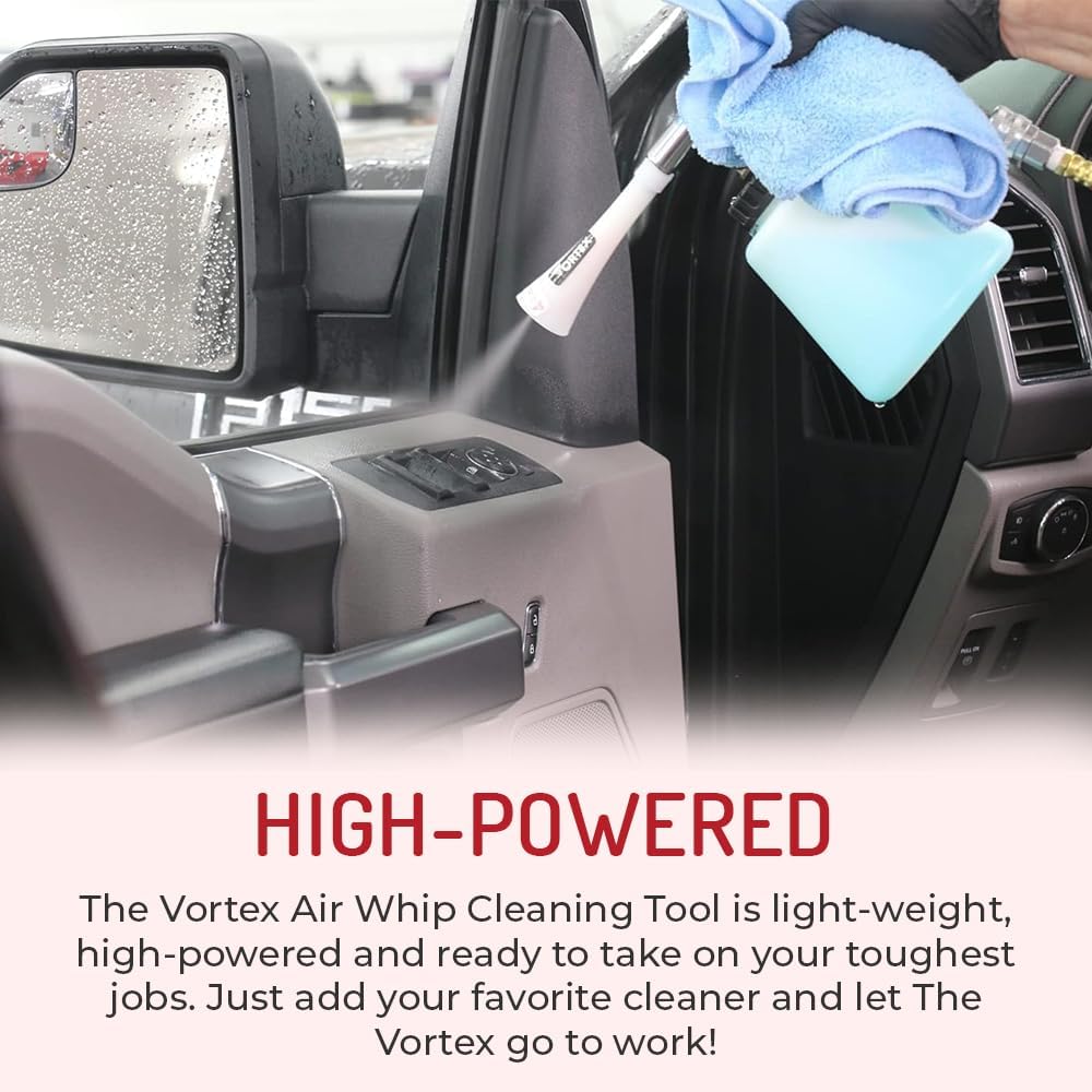 HI-TECH Vortex I Air Cleaning Gun – Deep Cleans Auto Interiors & Exteriors – Compressed Air Powered – Car Detailing Tool for Dirt, Dust, Grime & Stains