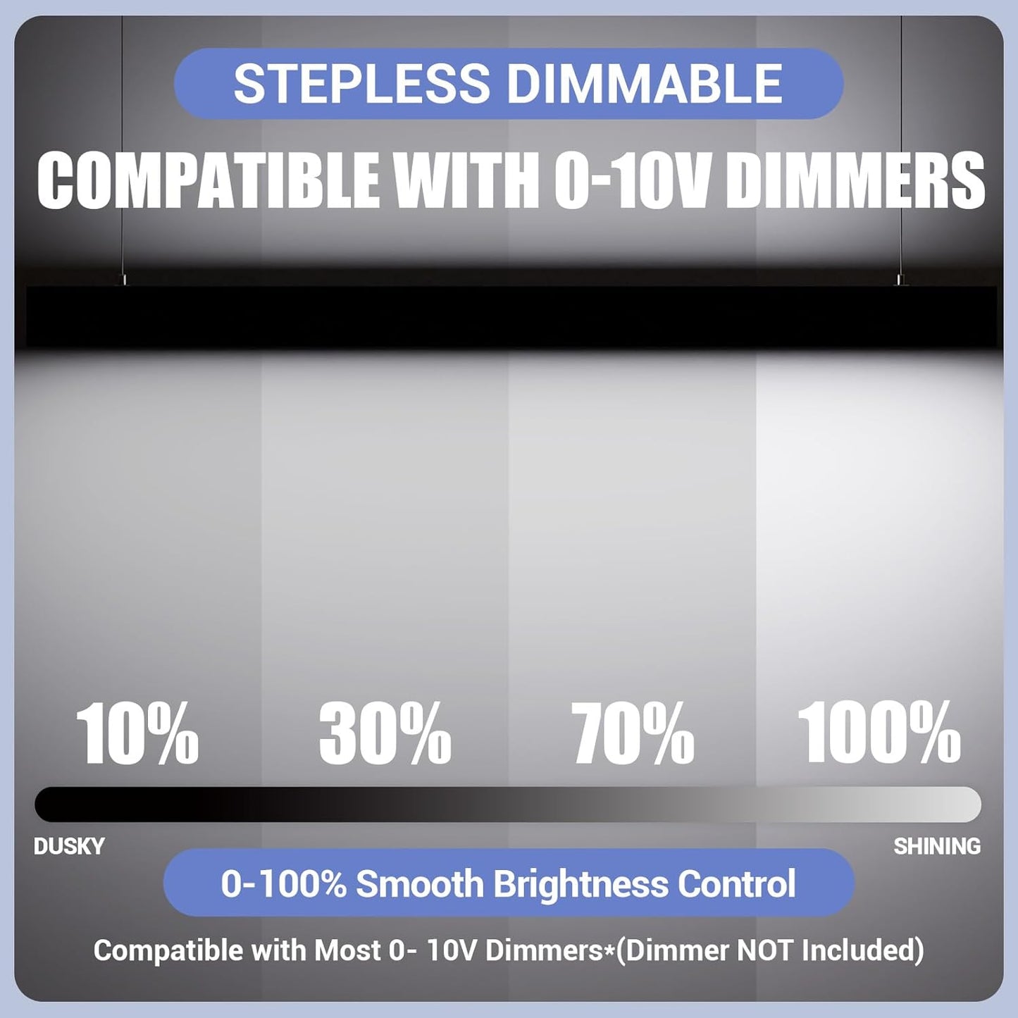 4FT LED Linear Lights 50/45/40/35/30W Up and Down Light, 3000/4000/5000K 4 Feet Commercial Shop Lighting for Office Garage Basement Shop Dining Room bar, Dimmable 4’ Architectural Fixture-4Pack