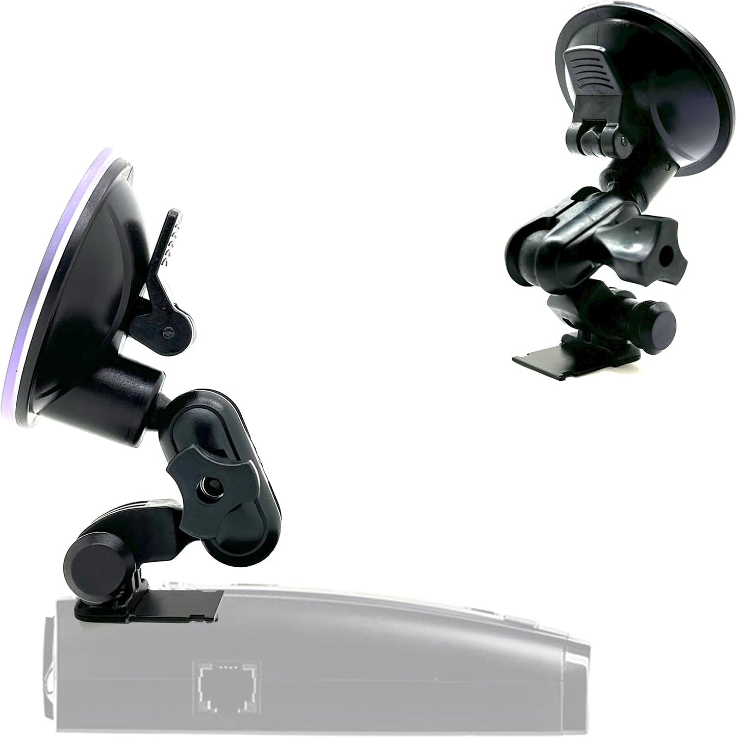 Ehnanced Dual Ball Joint Adjust Suction Cup Bracket Compatible forfor Escort MAX MAX2 2 or version 1 Max360 Radar Detector w/Slide in Metal Plate Connection (Not compatible with other Models)