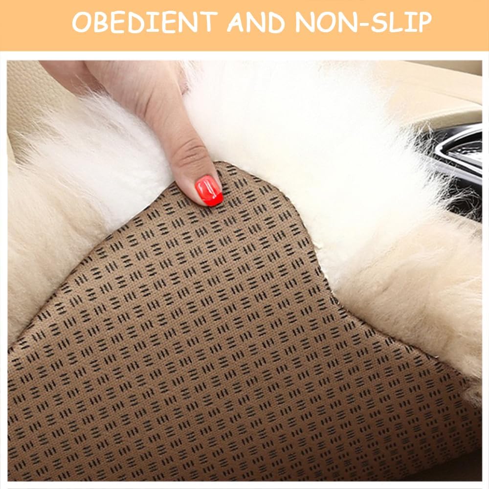 Genuine Wool Car Seat Cushion Comfort Style，Adorable Sheep Shaped Cushion for Car Seats & Chairs Natural Cute Wool Seat Soft Cover Universal Fit (1PC) (Dark Grey)