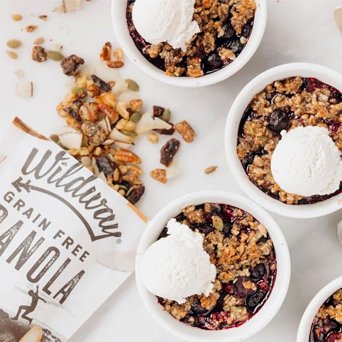 Wildway Keto Granola | Variety Pack | Grain-Free, Certified Gluten-Free Cereal | Vegan, Low Carb | No Sugar Added | Paleo-Friendly | Non-GMO Fruit & Nut Clusters | Nutrient-Rich Snack | 8 oz, 4 Pack