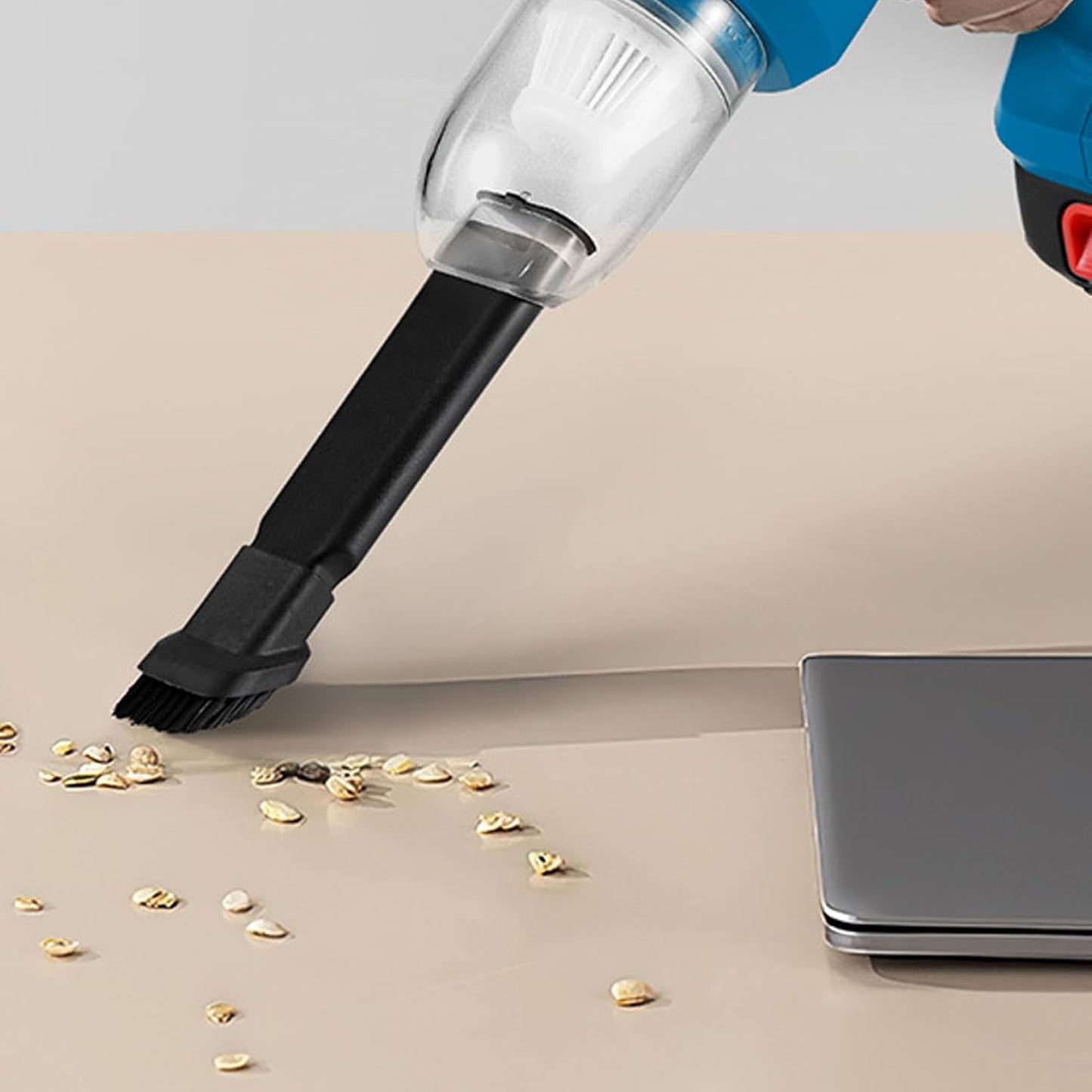 Handheld Car Vacuum, 16000PA 4 in 1 Mini Cordless Vacuum Cleaner and Air Duster with Multi-Nozzles Rechargeable Battery Dual Filter for Home, Car, Office, Pet Hair, Keyboard, Desktop