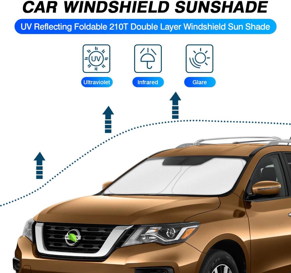 KUST Windshield Sun Shade for 2013-2020 Nissan Pathfinder Sunshade Window Sun Visor Protector Foldable Blocks UV Rays Keep Your Car Cooler