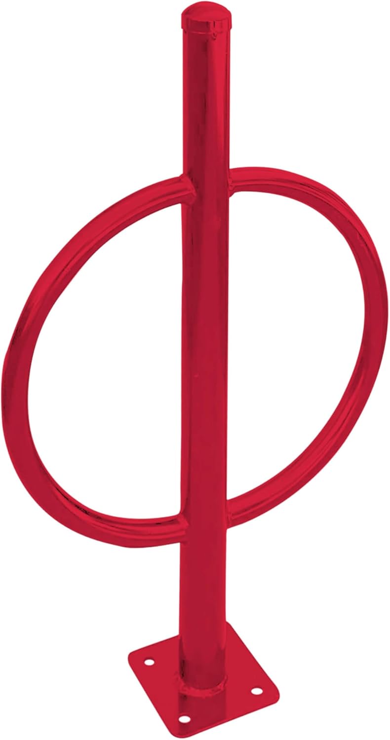 Sandbaggy Post and Ring Bike Rack - Commercial Bike Racks - Galvanized Steel - Anti-Theft Design - In Ground, Apartments, Sidewalks, Industrial (Red, 2)