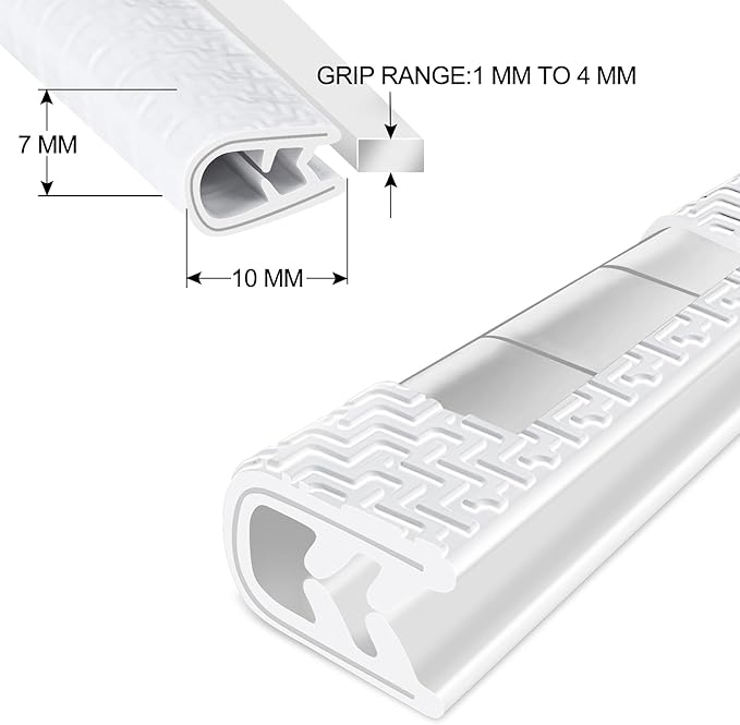 MYFAMIREA16.4 Ft(5M) Car Door Edge Guards U Shape Edge Trim Rubber Seal Protector Rubber Car Door Protector Car Protection Door Edge Anti-Collision Rubber Clips Fit for Most Car