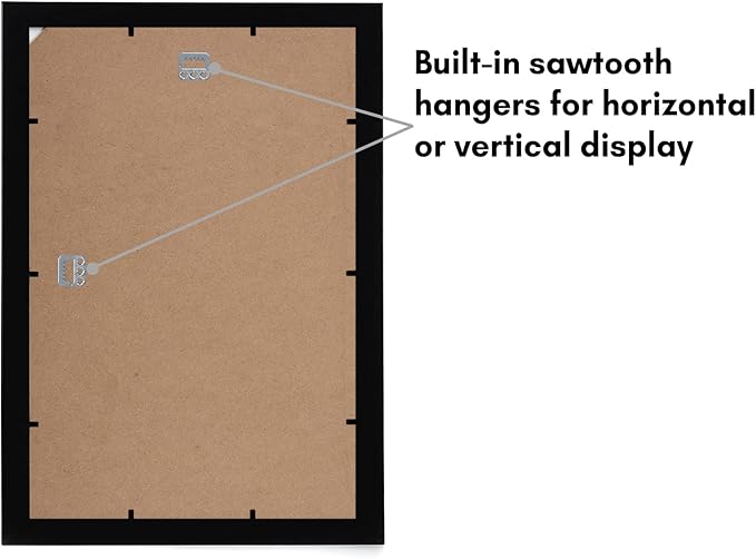 Americanflat 11x17 Picture Frame in Black - Legal Sized Paper Display - Composite Wood with Shatter Resistant Glass - Horizontal and Vertical Formats for Wall (2-Pack)