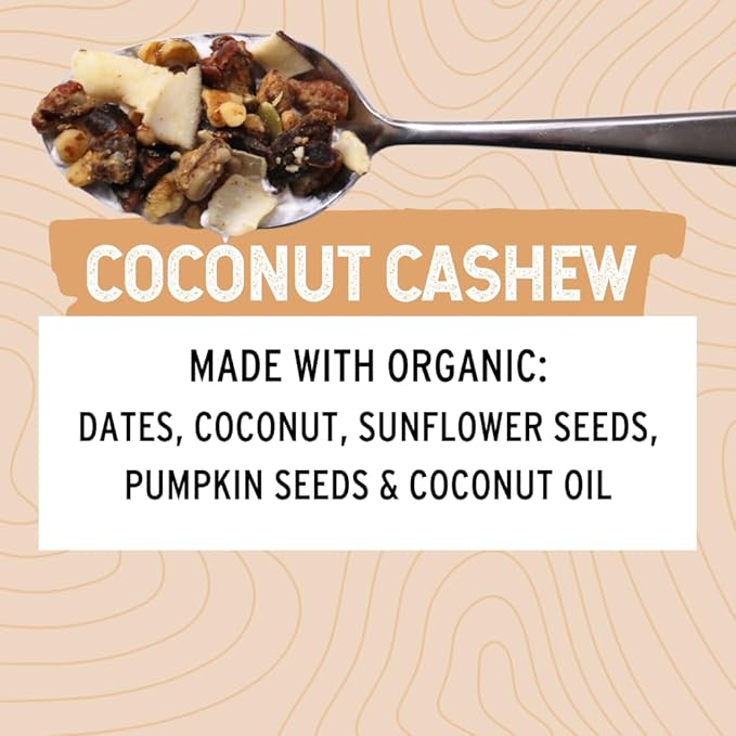 Wildway Keto Granola | Coconut Cashew | Grain-Free, Certified Gluten-Free Cereal | Vegan, Low Carb | No Sugar Added | Paleo-Friendly | Non-GMO Fruit & Nut Clusters | Nutrient-Rich Snack, 8 oz