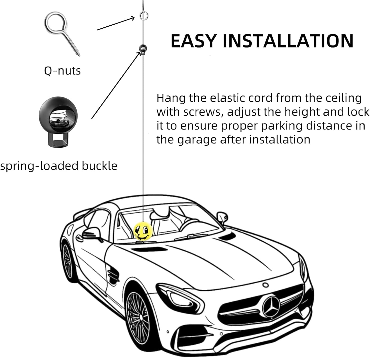 Shudyear Parking Lot Parking Assist Ball Guidance System, Parking Indicator, Parking Assist Ball, Parking Assist Kit, Parking Lot Jam, Perfect Garage Parking Indicator Light (Eye*2)