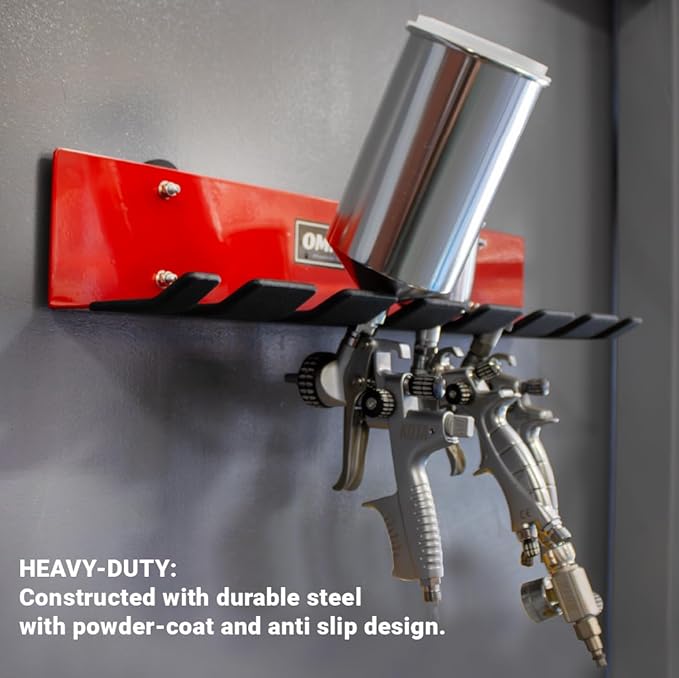 LAUCO Omni Tool Multiple Paint Spray Gun Holder, Paint Gun Holder - Holds 7 Guns Without Cups or 4 Guns with Cups, Stable and Scratch-Free Design (4 Pack)