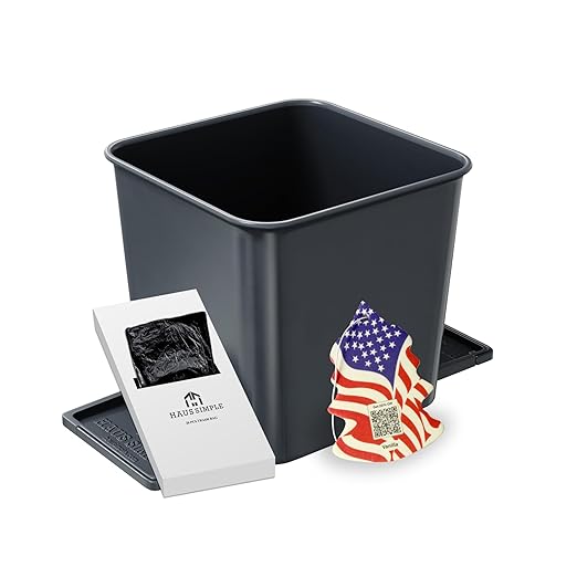 Car Trash Can 2L with Stability Wings & Velcro for Extra Stability ??Magic Strip & Clip for Fabric & Rubber Mats ??Durable Plastic, Easy Pull Trash Bags Included ??Grey