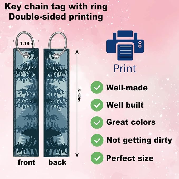 2pcs Blue Mountain Forest License Plate Frame for Women, Blue Mountain car Decorative tag Frames Girly, Natural License Plate Cover Holder for Vehicle with Double Sided car Keychain tag
