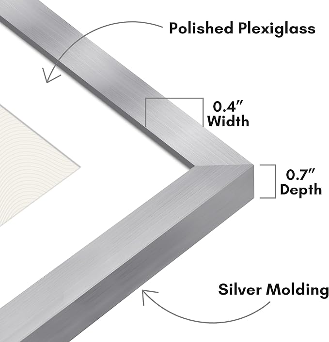 Americanflat 11.5x14 Diploma Frame with Shatter-Resistant Glass - Use as 8.5x11 Frame with Mat or Display 11.5x14 Document Without Mat - Legacy Collection - Certificate Frames for Wall - Silver