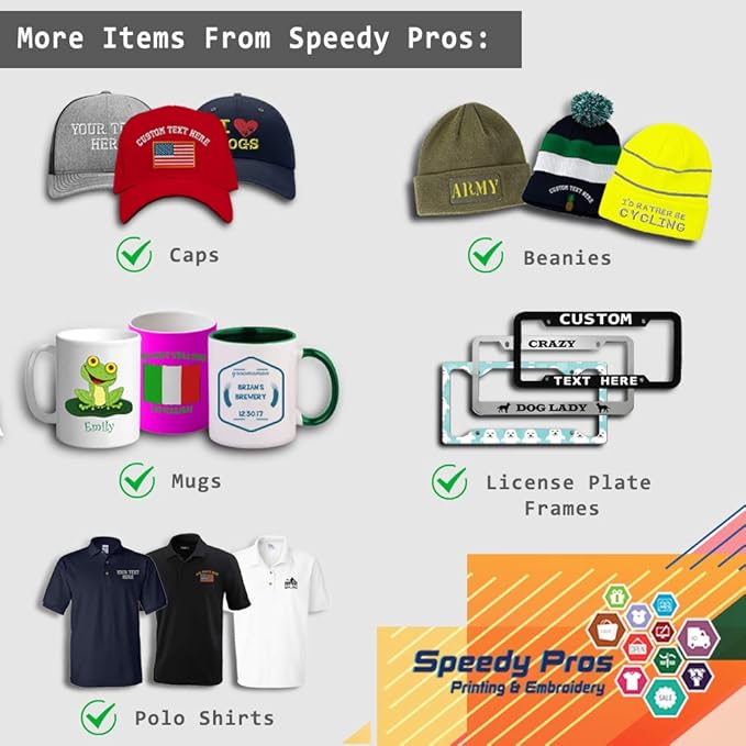 Speedy Pros Funny License Plate Frame Custom Personalized Text Zinc Cute Car Accessories License Plate Holder Chrome 2 Holes Set of 2