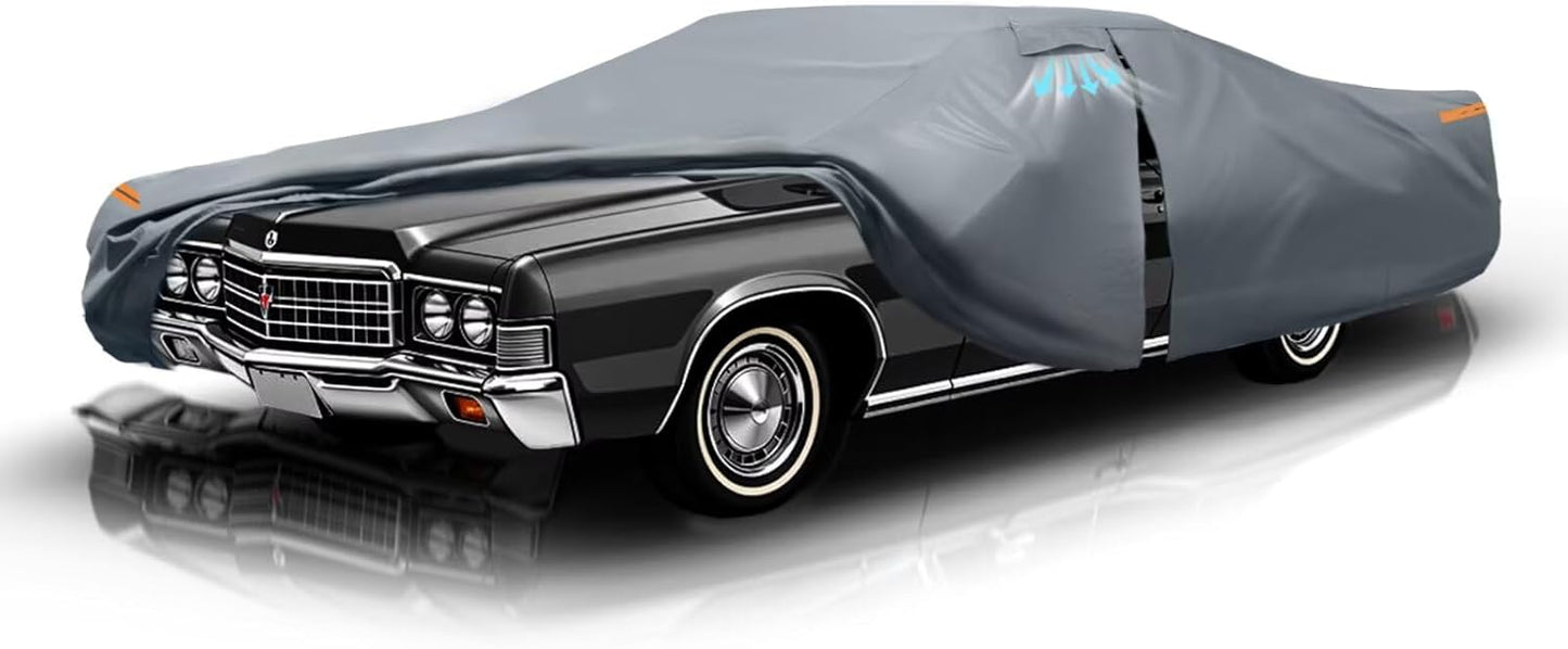 Waterproof Mercury Marquis(1967-2007) Car Cover with Breathable Vents, [2025 Upgrade] Premium Covers with Cotton Liner and Zipper Door, Sun Rain Snow Dust Uv Protection.(Gift with Towel)
