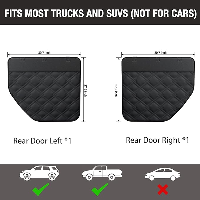 Dog Car Door Protector ??20% Larger Design for Trucks & Large SUVs, Thickened Waterproof Door Panel Covers, Protects Doors from Dog Scratching