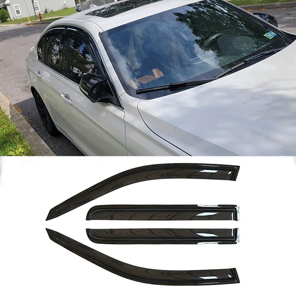 94093 Sunproof Waterproof Side Window Wind Deflector, 4pcs Protective Replacements Rain Guards Set, Window Visor fit for 2009-2010 Pontiac Vibe, 2009-2013 Matrix