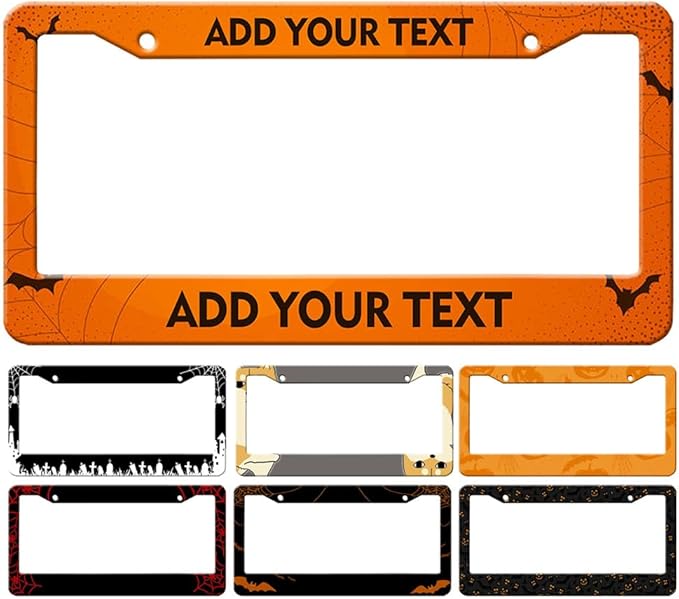 Personalized License Plate Frames, Custom License Plate Cover Metal Tag Holder,Customized Design Text License Plate Frame, Make Your Own License Plate Holder 2 Holes