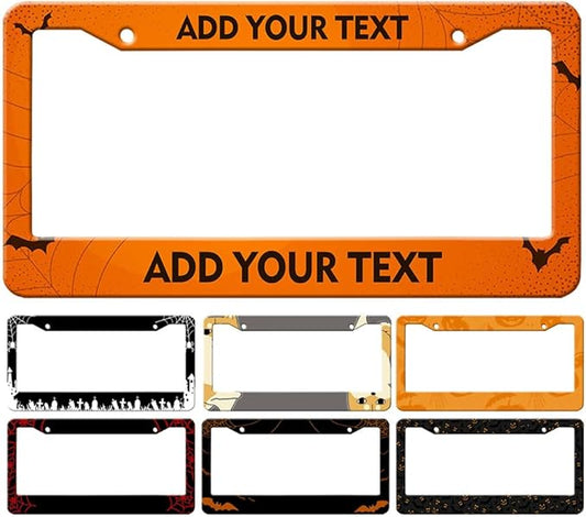 Personalized License Plate Frames, Custom License Plate Cover Metal Tag Holder,Customized Design Text License Plate Frame, Make Your Own License Plate Holder 2 Holes