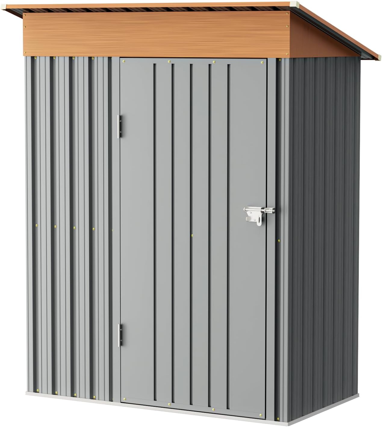 5x3FT Multi-Used Shed & Outdoor Storage Shed with Lockable Door, Compact Metal Tool Shed for Garden, Backyard, Patio, Utility, and Various Storage Shed(Matte Gray)