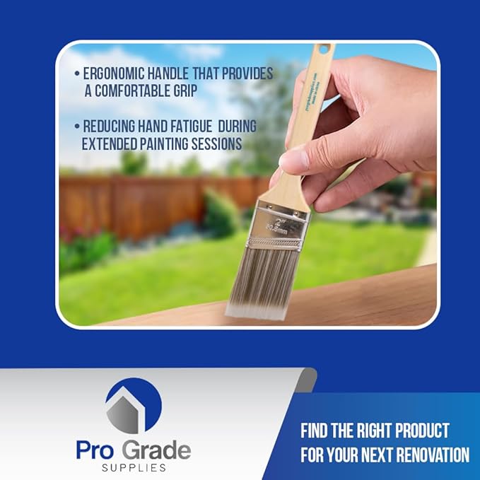 Pro Grade - Paint Brushes - 12Ea 2" Angle Brushes
