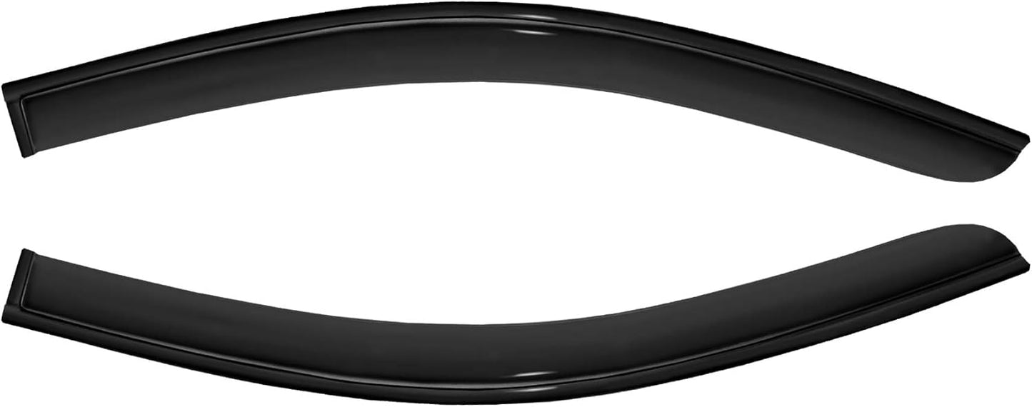 2pc 3D Sun Rain Guard Window Visor Wind Deflector Compatible with Chevy Colorado GMC Canyon Extended Cab Smoke