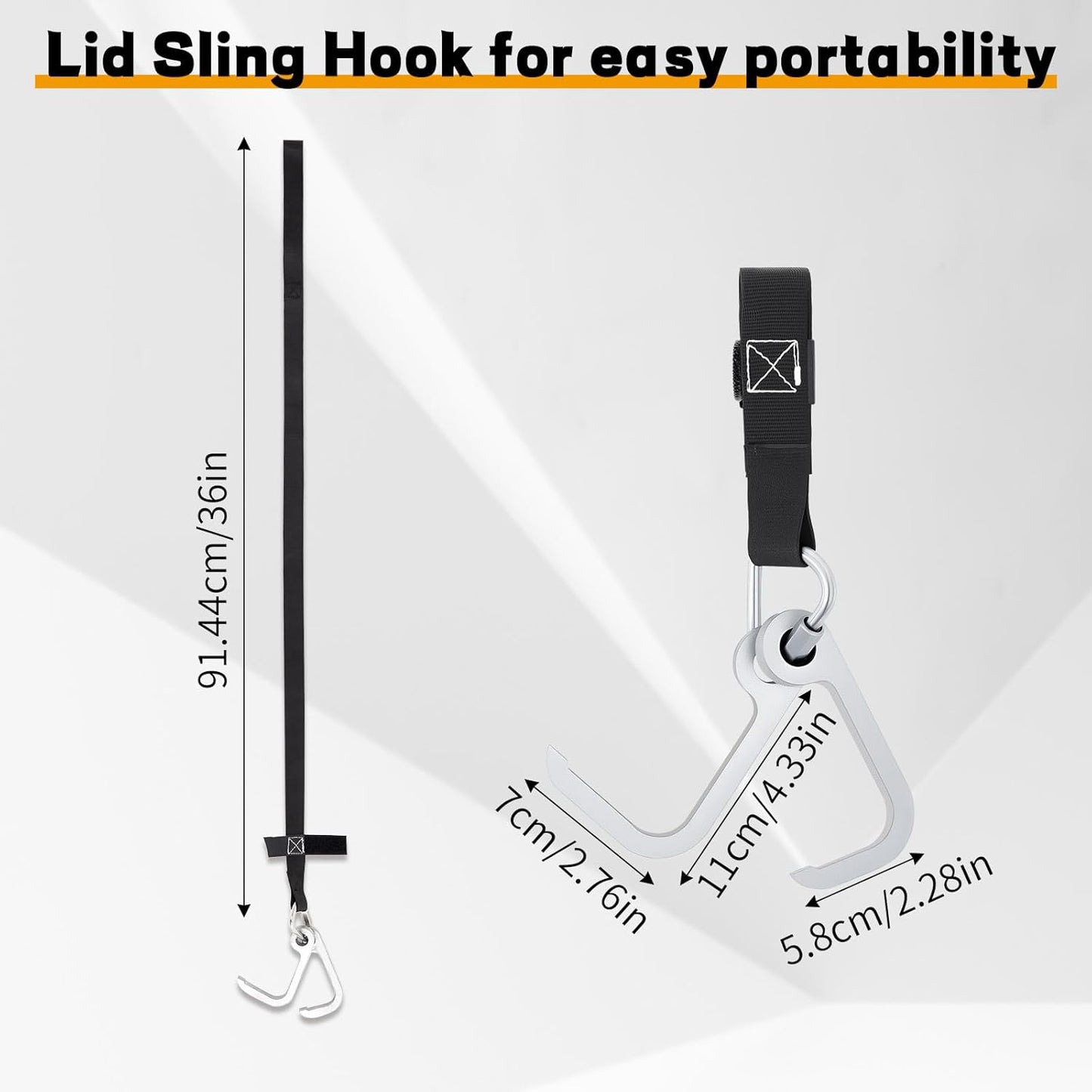 Manhole Hook Tool, Portable Versatile Hook for Lifting Manhole Covers, Storm Drains, Septic Tank Risers, Steel Tool for Lifting, Pulling, and Removing Covers, Easy to Store(Short & Long)