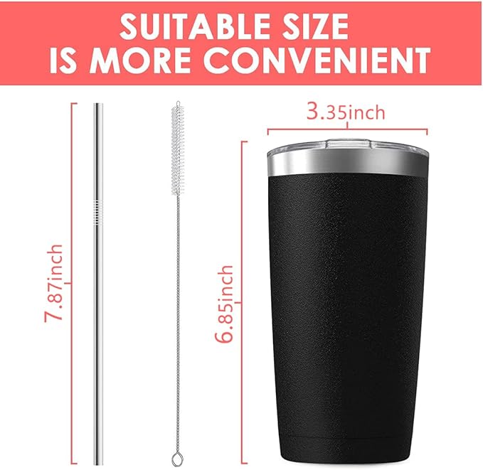 20oz Tumbler Vacuum Insulated Travel Mug with Lids, Stainless Steel Double Wall Bulk Cup for Home, Office, Outdoor Suitable for Vehicle Cup Holders(Set of 8, Navy)