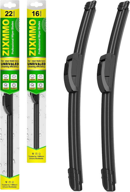 OEM Quality 22in + 16in Premium All-Season Windshield Wiper Blades for Original Equipment Replacement(Set of 2)