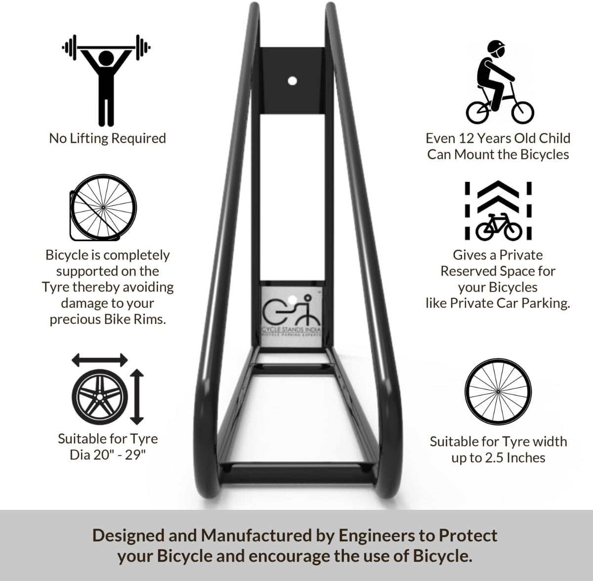 Bike Wall Mount Vertical Bike Hanger for Home Space Saving Rack Storage Mount for Garage or Home Bicycle Holder for Mountain Bikes Road Bikes Holds up to 77lbs Black,Pack of 2