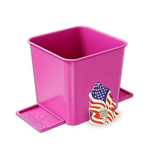 Car Trash Can for Vehicles Leakproof Compact Garbage Bin w/ Stability Flap, Anti-Slip Base, Portable Trash Holder for Cars, Trucks, SUVs, Minivans Compact, Auto Container Organizer (Pink, Small)