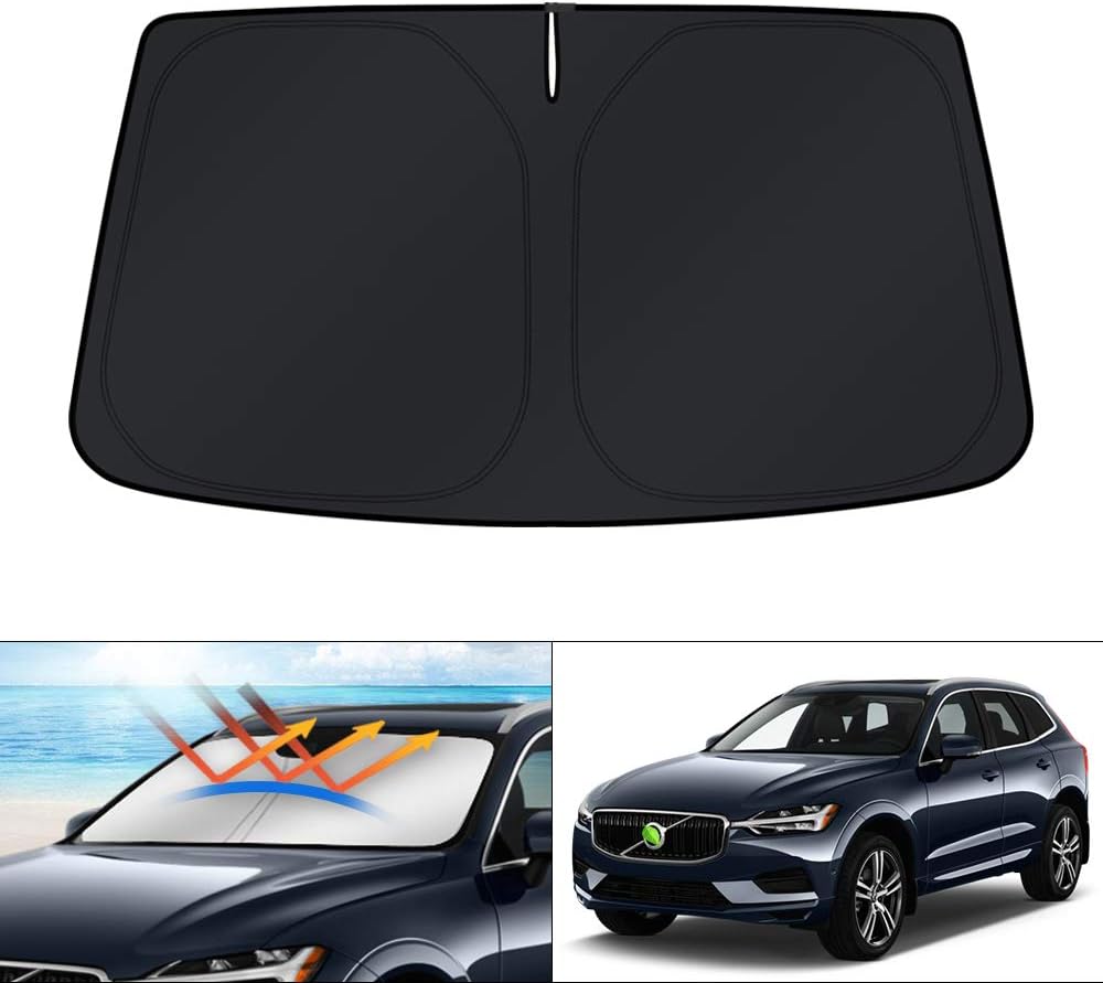 KUST Custom Fit Windshield Sun Shade for 2018-2025 2026 Volvo XC60 Accessories Sunshade Window Sun Visor Protector Foldable Blocks UV Rays Keep Your Car Cooler