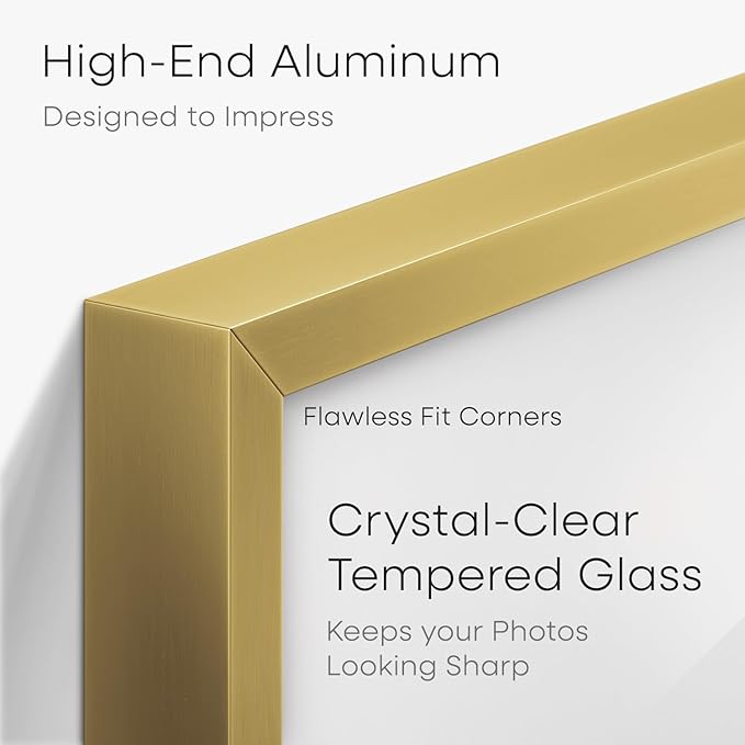 Homeforia 8.5x14 Marriage License Frame Gold, High End Metal 8.5 x 14 Marriage Certificate Frames, 8.5by14 Picture Frame for Wall & Tabletop, 8.5 by 14 Photo Frames, Tempered Glass, Wall Kit, Set of 1